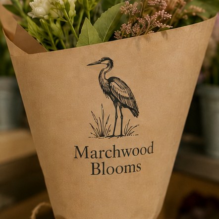 Customized wrapping paper for florists and gift shops